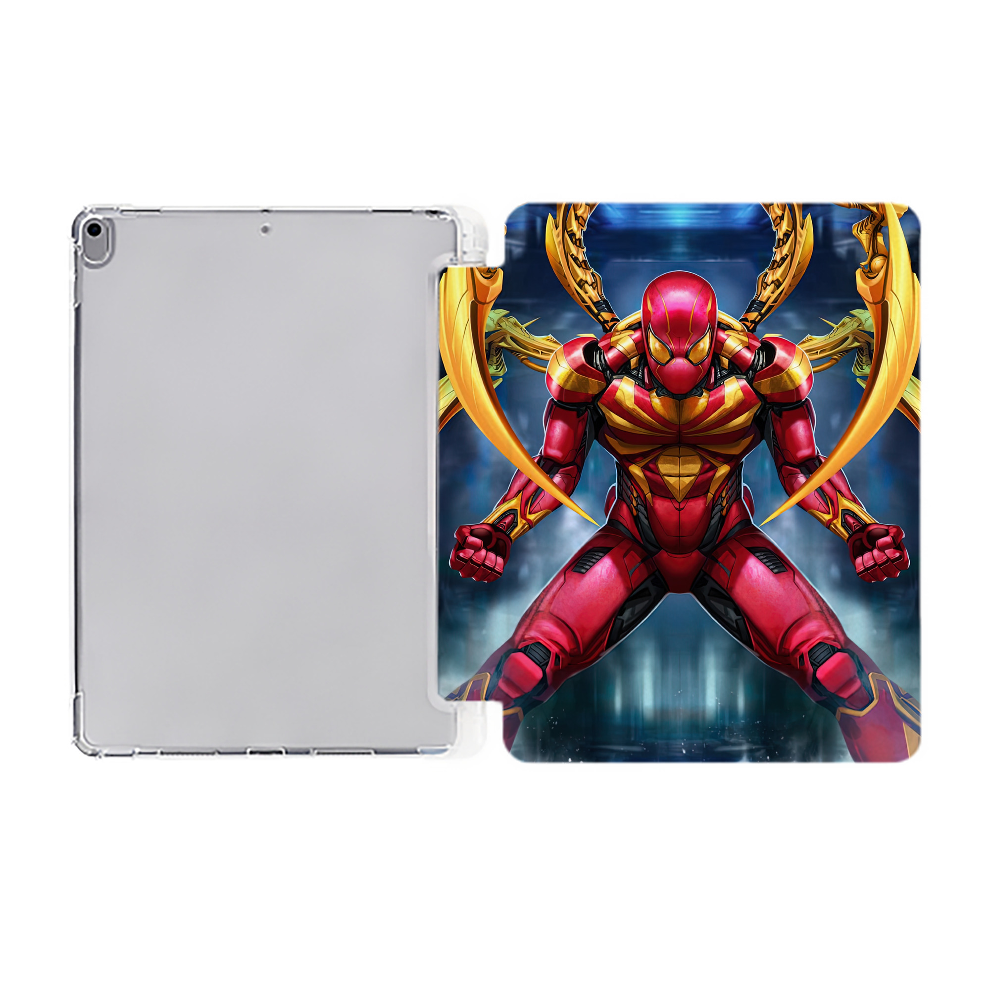 （画像用） Spider Man スパイダーマン IPad ケース ペン収納付き 三つ折りスタンド PUレザー×シリコン 対応機種9.5/10.5/10.9インチ